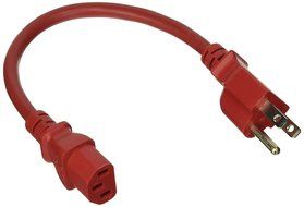 GearIt 18 AWG Universal Power Cord NEMA 5-15P to IEC320 C13 [UL Listed], Red (1 Foot/0.3 Meters) N21