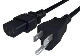 GearIt 18 AWG Universal Power Cord NEMA 5-15P to IEC320 C13 [UL Listed], Red (1 Foot/0.3 Meters) N22