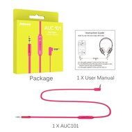 Jabees Universal 3.5mm Replacement Audio Cable with In-Line Remote and Microphone, 3-Feet - Green N23