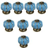 Get Orange 8 pcs Pumpkin Ceramic Door Knobs Drawer Pull Handle Cabinet Cupboard Wardrobe Pull Knobs Handle (green) N11