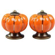 Get Orange 8 pcs Pumpkin Ceramic Door Knobs Drawer Pull Handle Cabinet Cupboard Wardrobe Pull Knobs Handle (green) N13