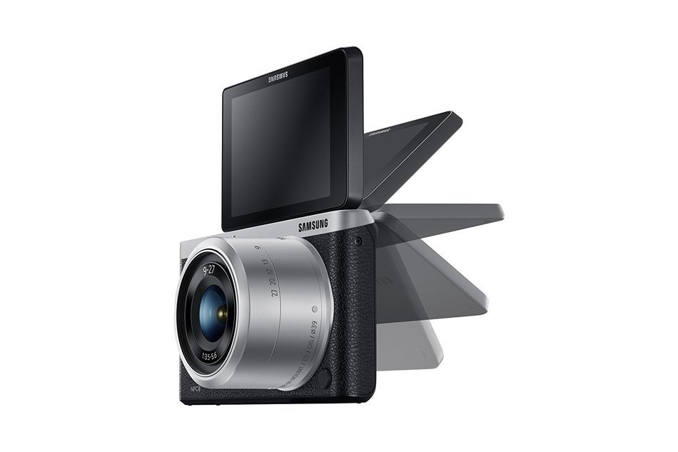 Samsung NX Mini 20.5MP CMOS Smart WiFi & NFC Mirrorless Digital Camera with 9-27mm Lens and 3" Flip Up LCD Touch... N29