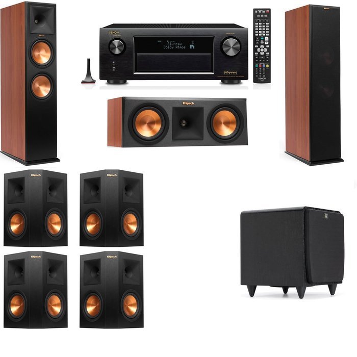 Klipsch RP-280F Tower Speakers CH-RP-250C-SDS12 -7.1-Denon AVR-X4100W