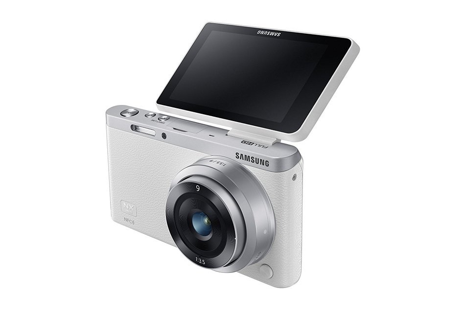Samsung NX Mini 20.5MP CMOS Smart WiFi & NFC Mirrorless Digital Camera with 9-27mm Lens and 3" Flip Up LCD Touch... N37