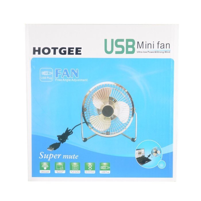HOTGEE(TM) USB Mini Desk Cooler Fan Quietness Metal Computer Laptop PC Plug Charger Fans with Nail Dust Collector... N36