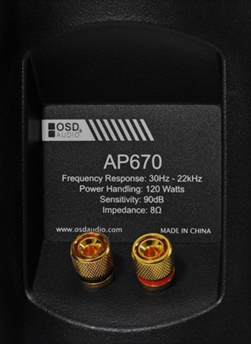 OSD Audio AP670BLK Outdoor Patio Speakers, Pair