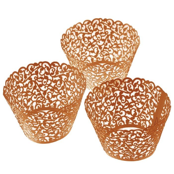 LEFV&trade; 24pcs Cupcake Wrapper Filigree Little Vine Lace Laser Cut Liner Baking Cup Muffin Case Trays Wraps Wedding... N2