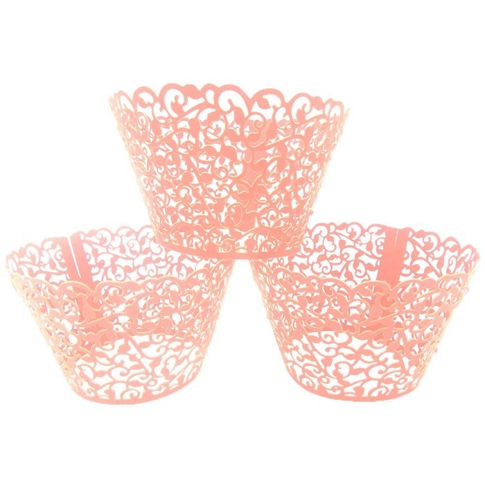 LEFV&trade; 24pcs Cupcake Wrapper Filigree Little Vine Lace Laser Cut Liner Baking Cup Muffin Case Trays Wraps Wedding... N3