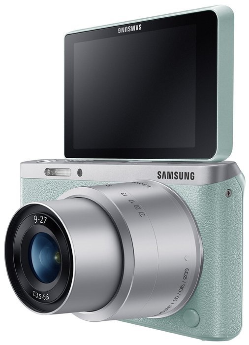 Samsung NX Mini 20.5MP CMOS Smart WiFi & NFC Mirrorless Digital Camera with 9-27mm Lens and 3" Flip Up LCD Touch... N54
