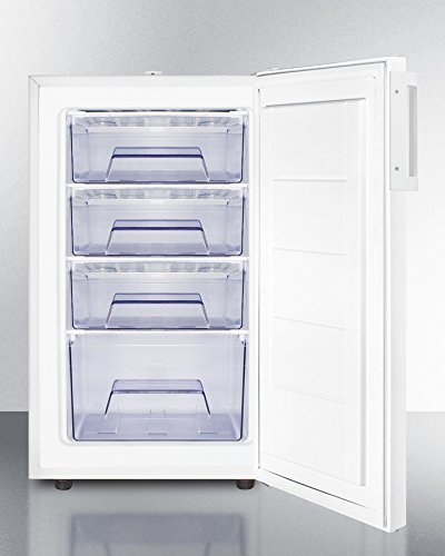 Summit FS407LBI7: Commercially listed 20" wide built-in undercounter all-freezer, -20(degree) C capable with a...