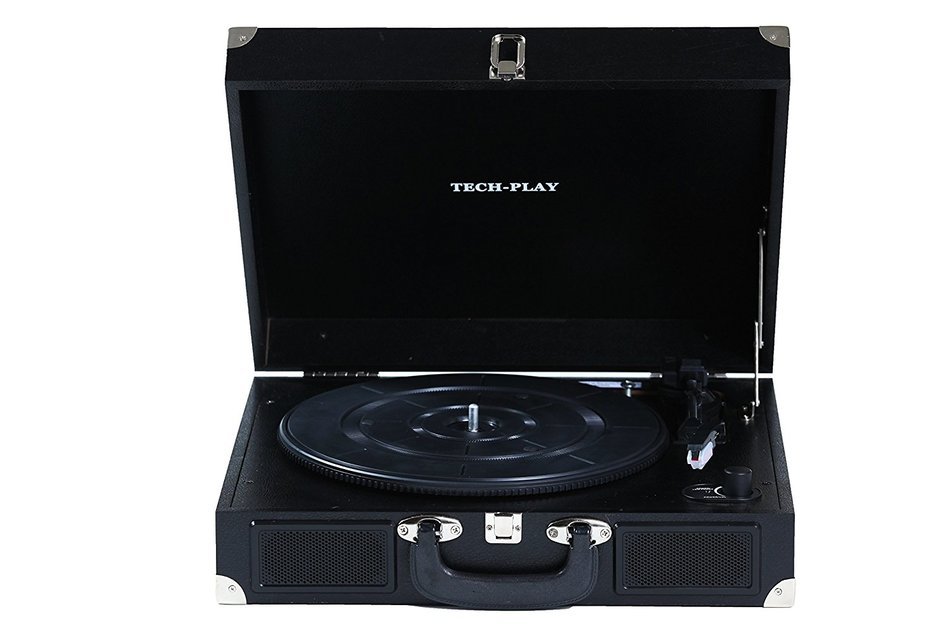 TechPlay ODC5E-BK AC/DC Portable suitcase 3 SPEED TURNTABLE WITH PC LINK AND BUILT-IN SPEAKER N9