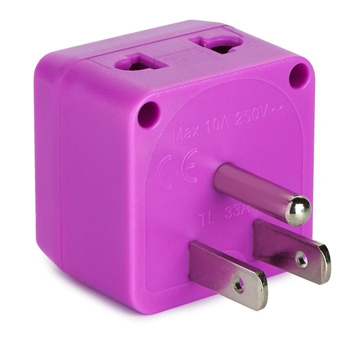 Yubi Power 2 in 1 Universal Travel Adapter with 2 Universal Outlets - Built in Surge Protector - 3 Pack - Black... N32