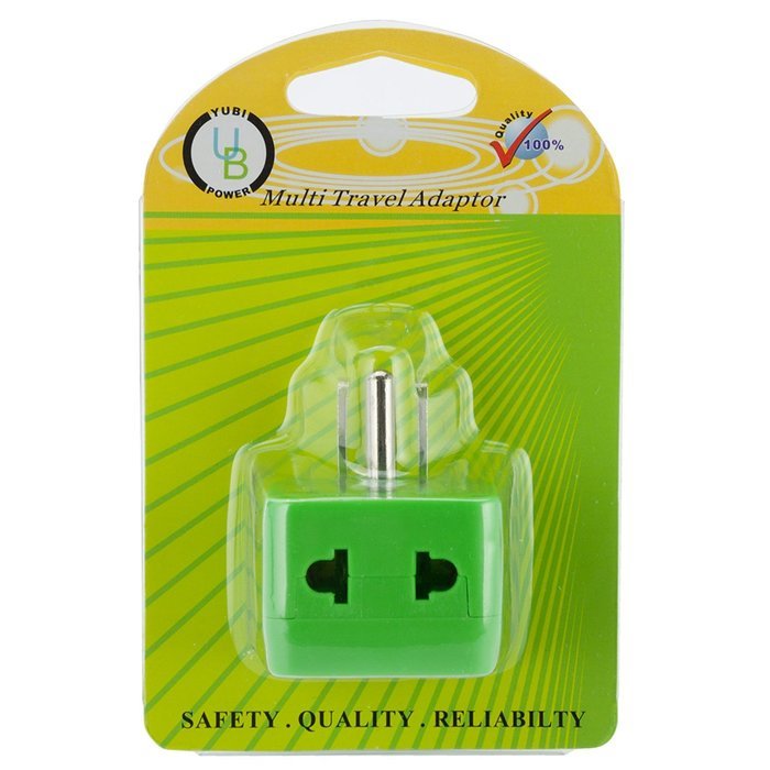 Yubi Power 2 in 1 Universal Travel Adapter with 2 Universal Outlets - Built in Surge Protector - 3 Pack - Black... N34