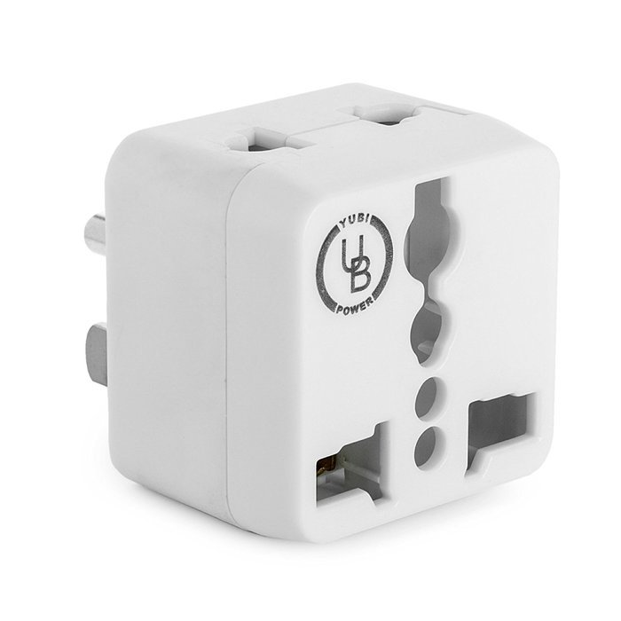 Yubi Power 2 in 1 Universal Travel Adapter with 2 Universal Outlets - Built in Surge Protector - 3 Pack - Black... N35