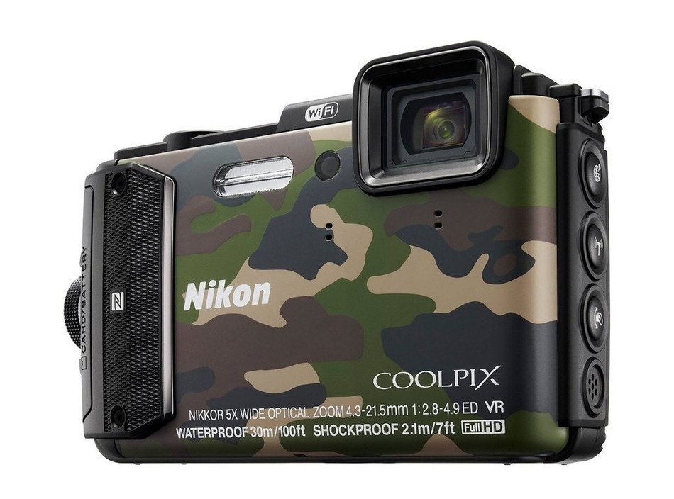 Nikon COOLPIX AW130 16MP Waterproof Digital Camera Built-In Wi-Fi, NFC ...