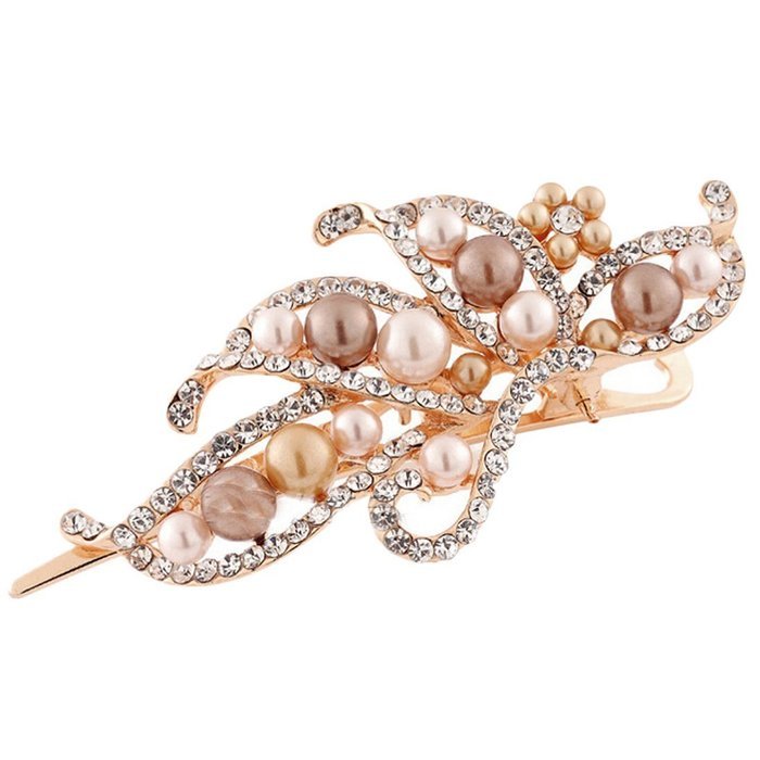 Creazy Vintage Jewelry Crystal Hairpins Fashion Women Pearl Duckbill Clip Beauty Tools N3
