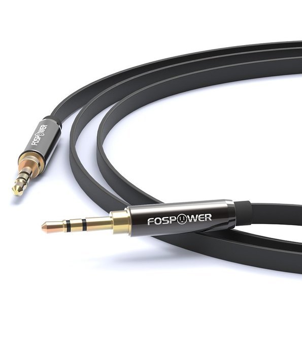 FosPower [4ft] 3.5mm Male to 3.5mm Male [AUX] Stereo Audio Cable - 24K Gold Plated Flat Tangle-Free Auxiliary... N27