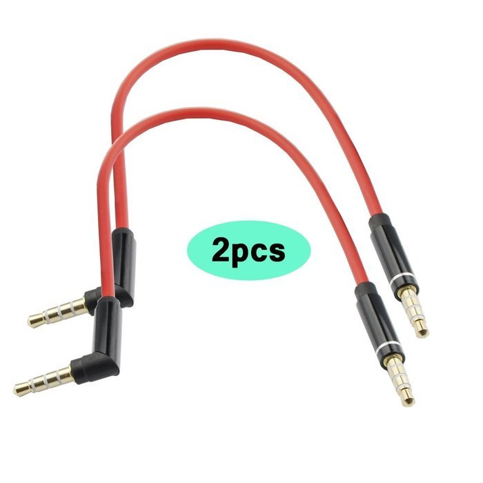 Seadream 2Pack 6 inch 4-Pole 3.5mm Male Right Angle to 3.5mm Female Stereo Audio Cable Headset Extension Cable... N7