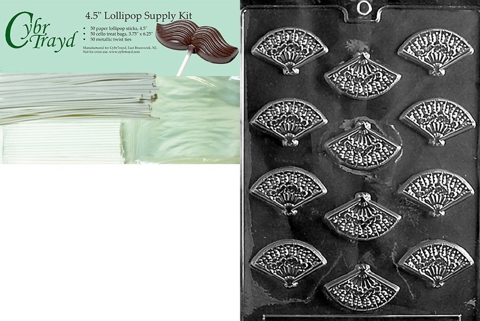 Cybrtrayd W029 Fan Mints Wedding Chocolate Candy Mold