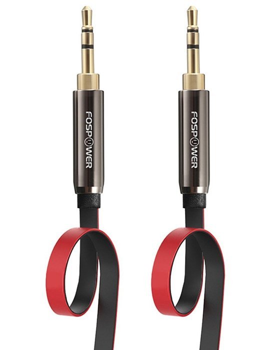 FosPower [4ft] 3.5mm Male to 3.5mm Male [AUX] Stereo Audio Cable - 24K Gold Plated Flat Tangle-Free Auxiliary... N31