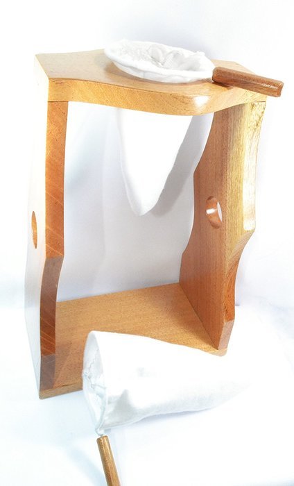 Ticoland Chorreador,Costa Rica Handmade Wooden Stand Coffee Maker,Included:1 Large+1 Medium Reusable Cloth Filters... N2