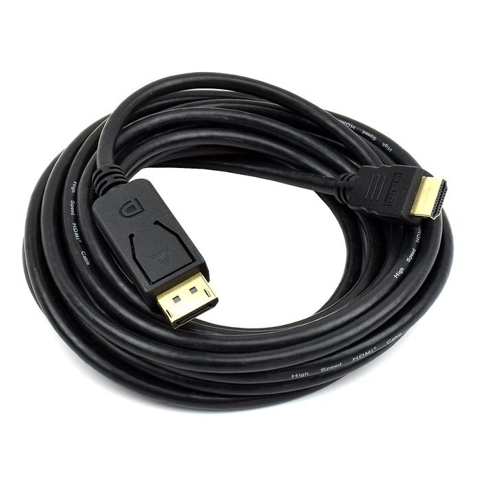 BuyCheapCables&reg; 6 Feet DisplayPort to HDMI Cable - Gold Plated Video Adapter Converter Male to Male in Black N9