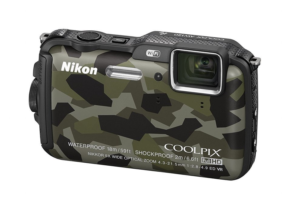 Nikon COOLPIX AW120 16.1 MP Wi-Fi and Waterproof Digital Camera with GPS and Full HD 1080p Video (Camouflage)... N6