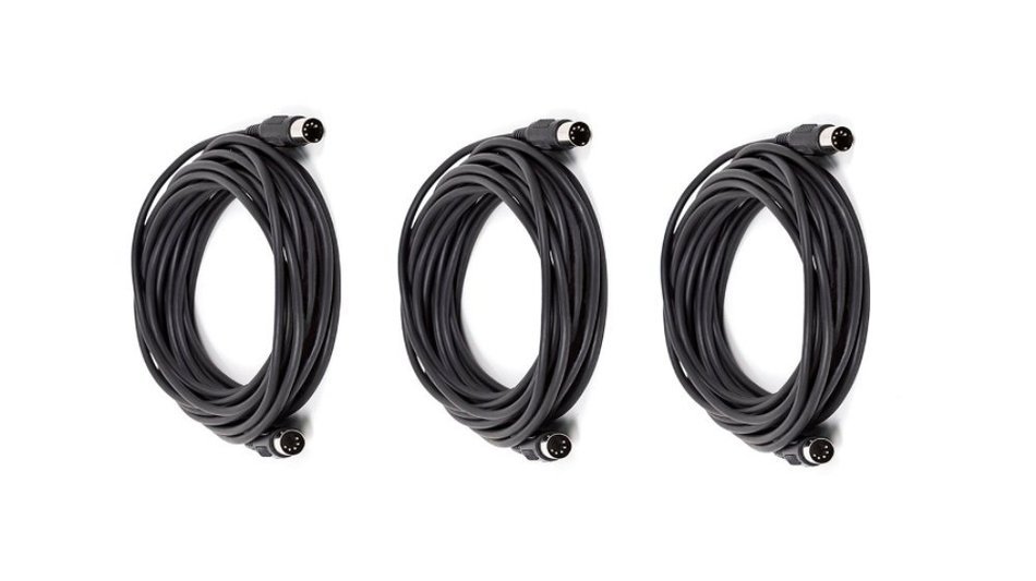 C&E 2 PCS, MIDI Cable with 5 Pin DIN Plugs, 10 Feet Black, CNE585437 N25
