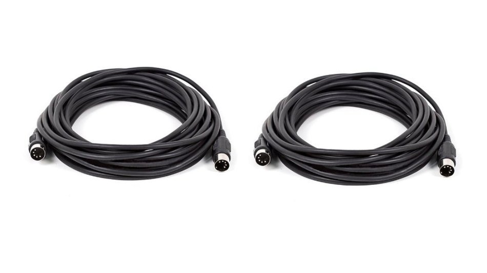 C&E 2 PCS, MIDI Cable with 5 Pin DIN Plugs, 10 Feet Black, CNE585437 N26