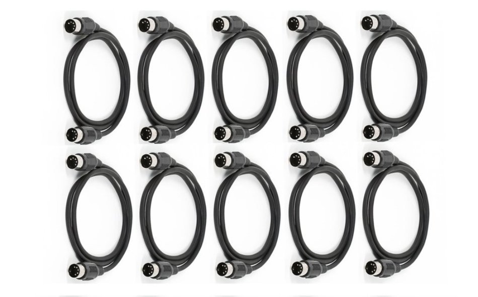 C&E 2 PCS, MIDI Cable with 5 Pin DIN Plugs, 10 Feet Black, CNE585437 N27