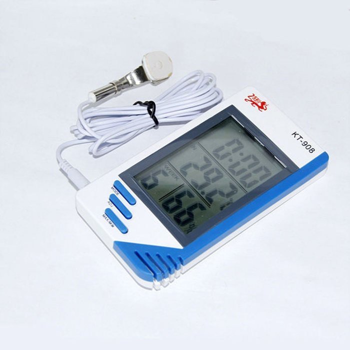 White Portable Monitor LCD Digital Thermometer Hygrometer Indoor Outdoor Tester
