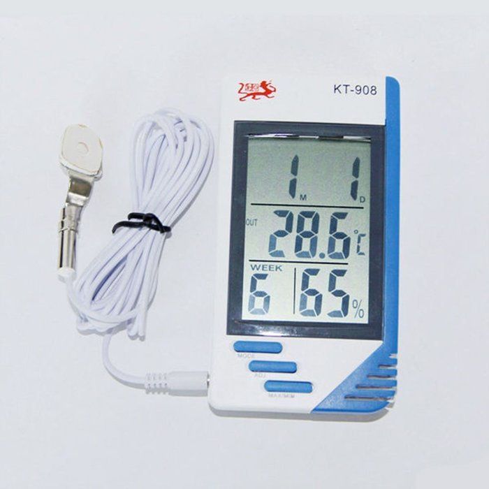 White Portable Monitor LCD Digital Thermometer Hygrometer Indoor Outdoor Tester N2