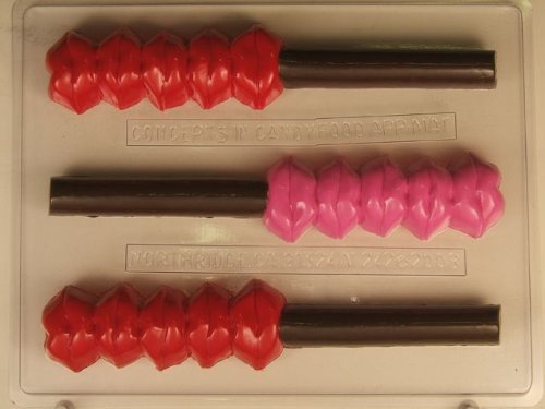 Stacked Lips Pretzel Mold - Valentine's Day chocolate candy mold - V242