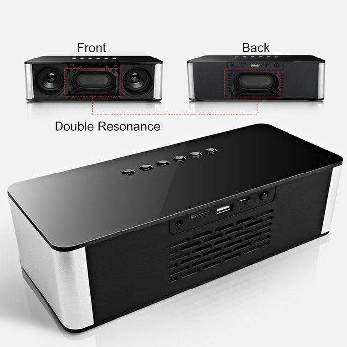 LNKOO Wireless Bluetooth Speakers Portable Stereo Hifi Music Radio Player Indoor (Silver) N11