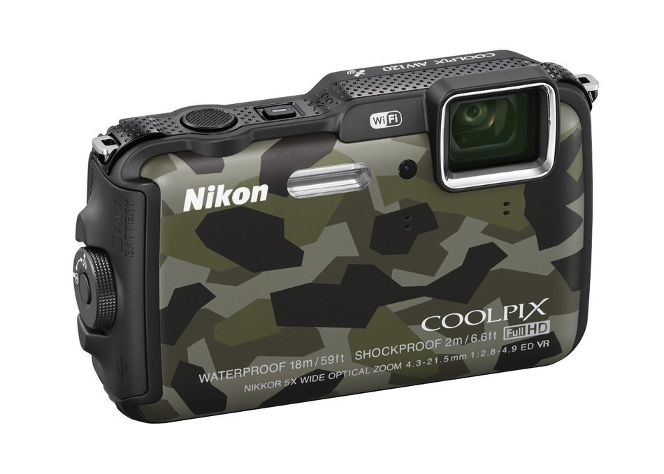 Nikon COOLPIX AW120 16.1 MP Wi-Fi and Waterproof Digital Camera with GPS and Full HD 1080p Video (Camouflage)... N9