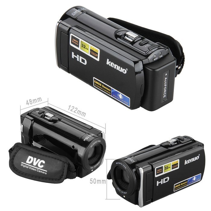 KENUO 3.0" TFT LCD 16x Zoom DV HD 1080P 16MP Camcorder Digital Video Camera W/ HDMI Black N8