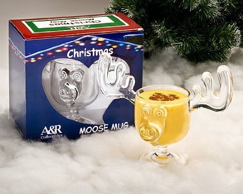 Holiday Glassware Christmas Moose Mug Set of 10 - Safer Than Glass