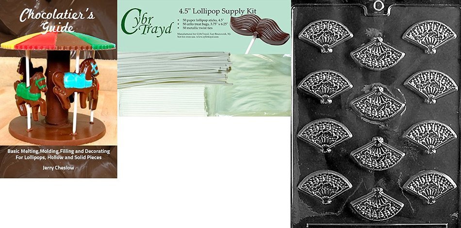 Cybrtrayd W029 Fan Mints Wedding Chocolate Candy Mold N2