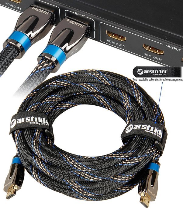 FARSTRIDER HDMI Cable 2.0 Ultra High Speed 3 Feet (1 Meters), Supports Ethernet, 3D, 2160P, 4k, 24AWG, CL3, 25K... N25