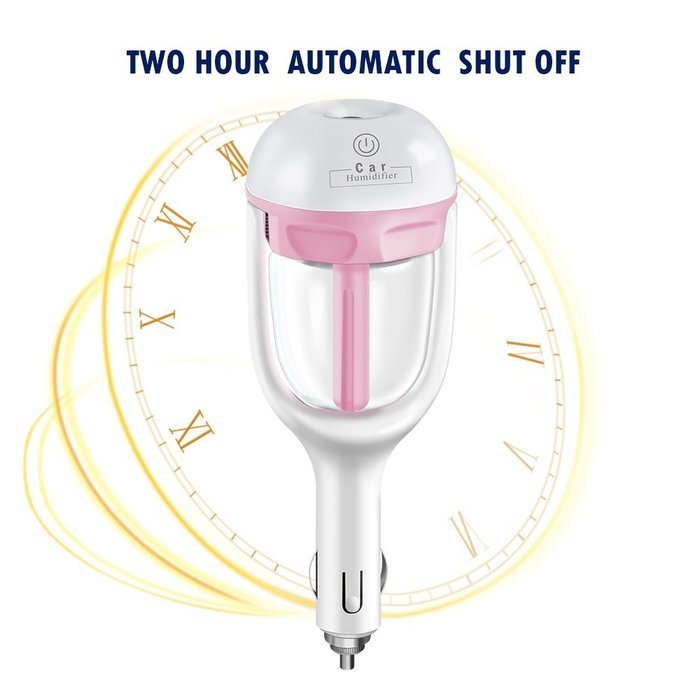 Merope Car Air Humidifier and Aromatherapy Essential Oil Diffuser (Pink) N12