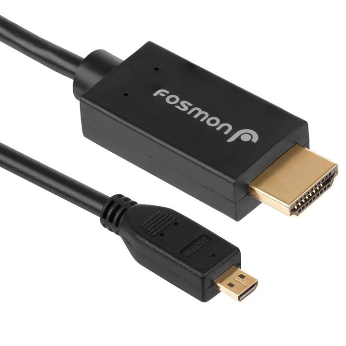 Micro HDMI to HDMI Cable, Fosmon (15 FT) High-Speed HDMI to Micro HDMI HDTV Cable [Support 4K, 3D, Ethernet, Audio... N2