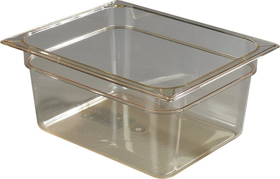Carlisle 10422B13 High Heat One-Half Size Food Pan, 8.7-quart Capacity, 6" x 10.38" x 12.75", Amber (Case of 6) N7