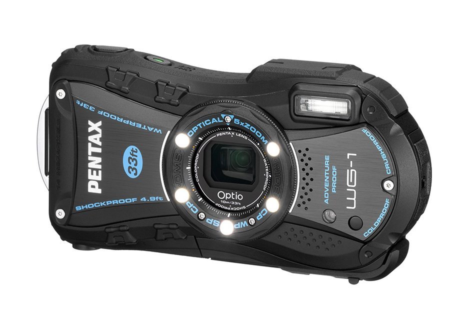 Pentax Optio WG-1 Digital Camera - Black (14MP, 10m Water Proof, 1.5m Shock Proof, 5 x Wide Angle Optical Zoom... N6