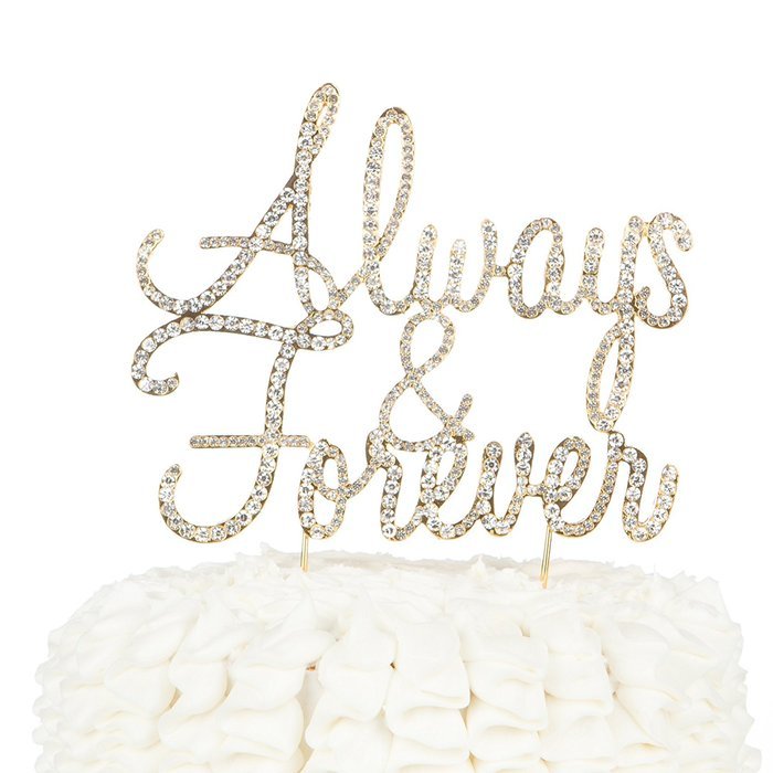 Happily Ever After Wedding Cake Topper, Gold Fairytale Princess Decoration (Happily Ever After - Gold) N5