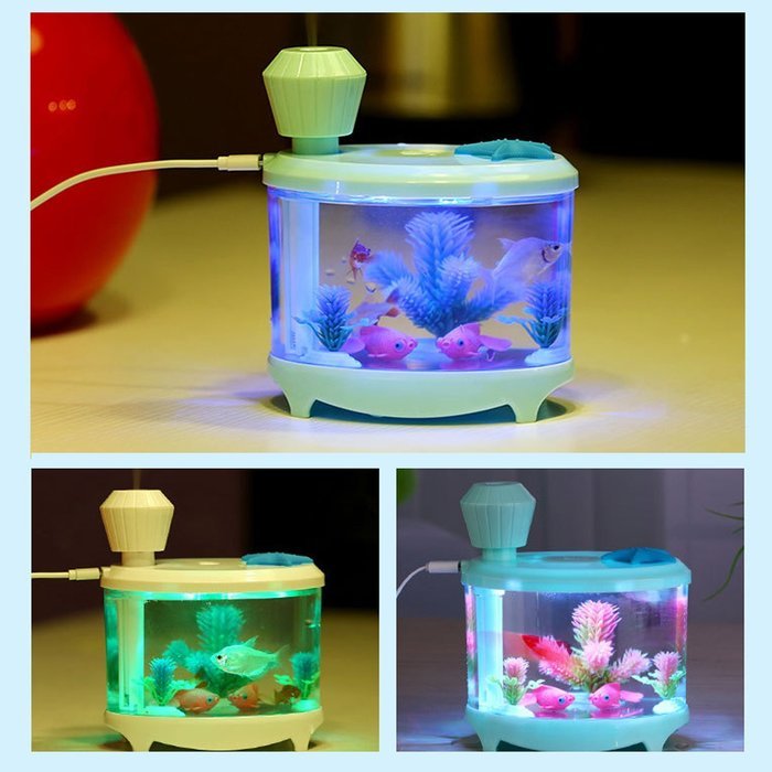Essential Oil Diffuser, Pretty Handy Ultrasonic Humidifier Mini Fish Tank Mist Humidifier Night Lights Air Humidifier... N10