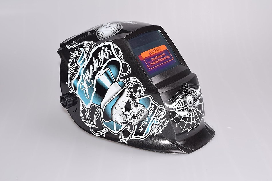 New Auto Darkening Welding Helmet Mask Welders Arc Tig Mig Grinding Solar Powered (Lighting Skeleton) by D2B N15