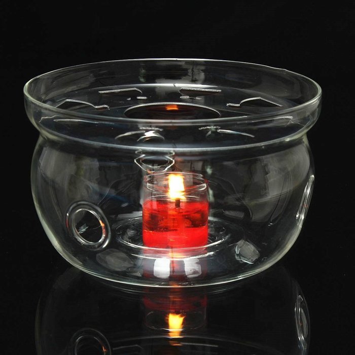 KINGSO Glass Teapot Warmer Heating Base Clear 126*76mm