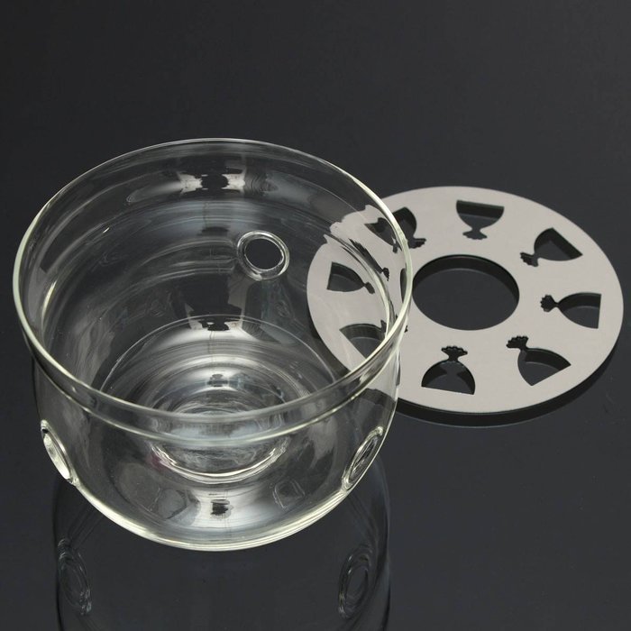 KINGSO Glass Teapot Warmer Heating Base Clear 126*76mm N2