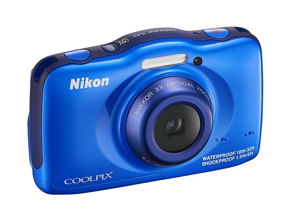 Nikon COOLPIX S32 13.2 MP Waterproof Digital Camera with Full HD 1080p Video (Blue) (Discontinued by Manufacturer) N7
