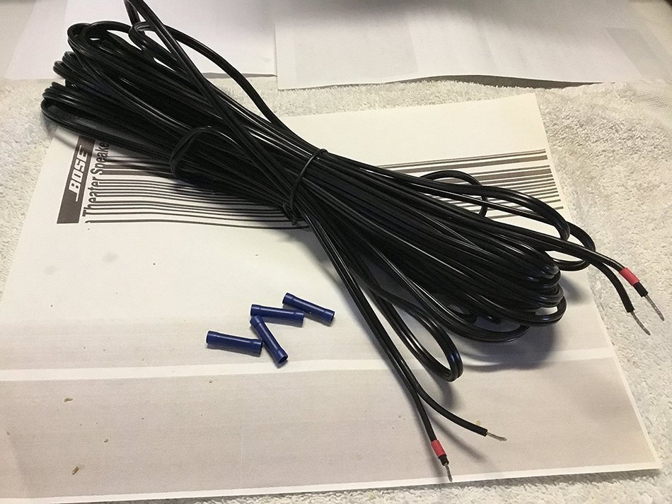 Bose speaker cable/wire replacement 40'+ bare wire to bare wire black N2